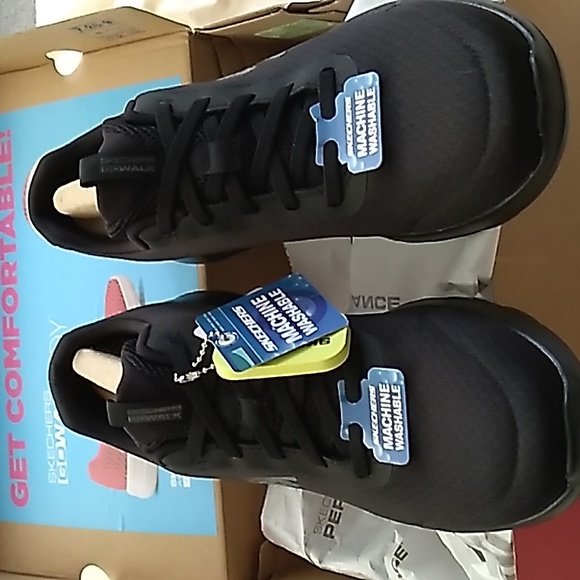 NIB WOMEN'S Skechers Performance orrholite machine washable black shoes size 9.5 - Picture 2 of 10